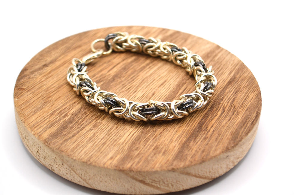 Thumbnail: Silver and Black Byzantine Bracelet