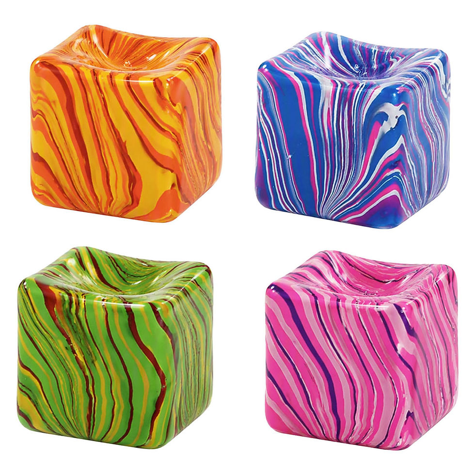 Miniature : Cube à presser Squishdough Marble – Doux et satisfaisant