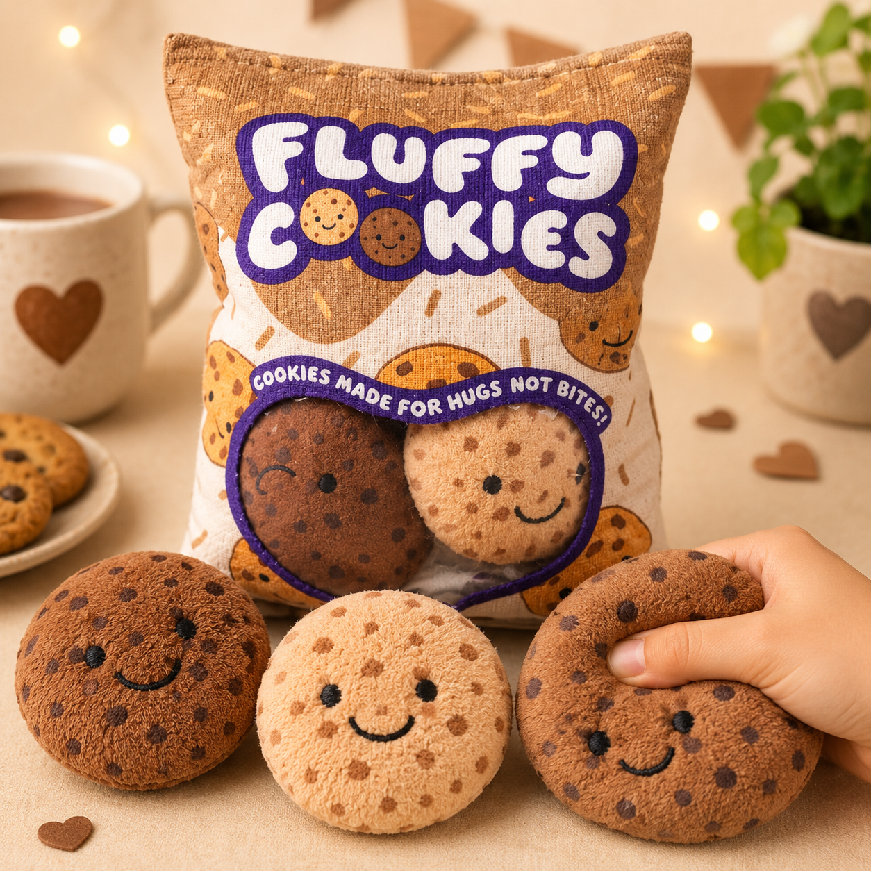 Fluffy Cookies β Squishy Cookie Snacks Plush Playset