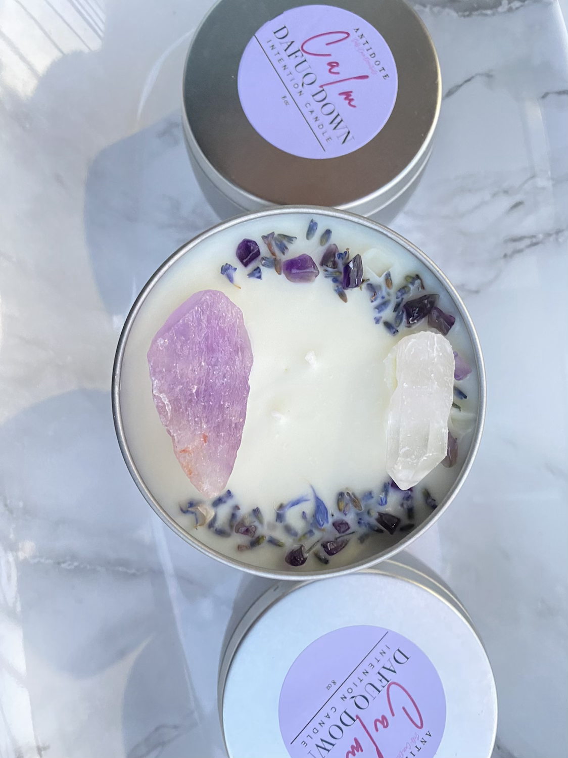 CALM Dafuq down LUXE intention candle 