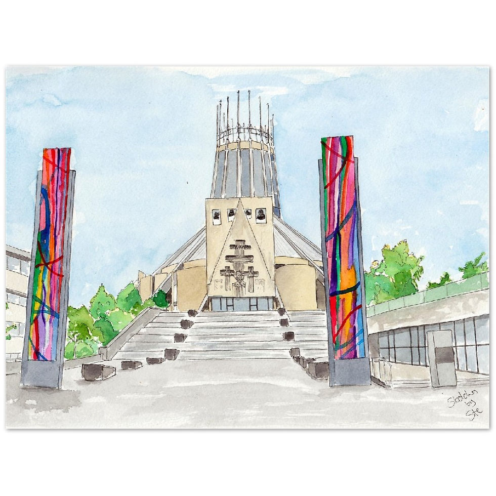 Thumbnail: Liverpool Metropolitan Cathedral watercolor prints