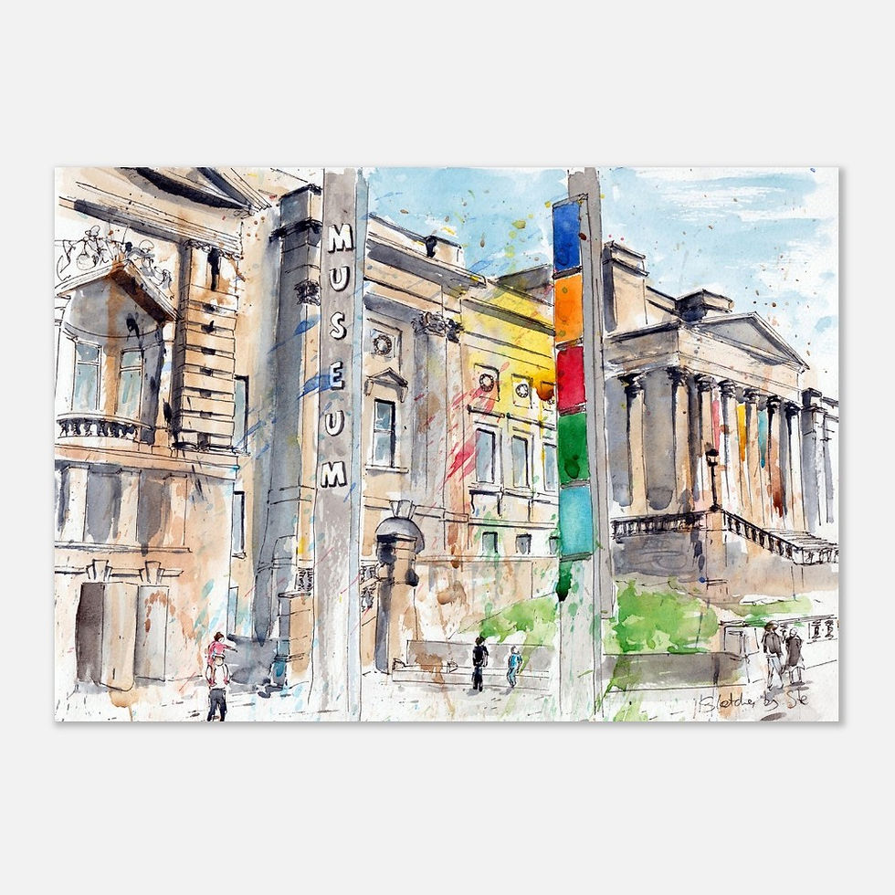 Thumbnail: World Museum, Liverpool, watercolor art print