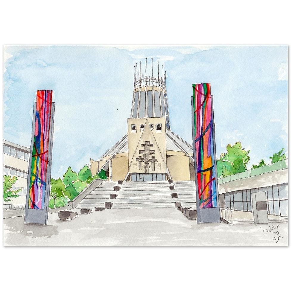 Liverpool Metropolitan Cathedral Watercolor Prints Sketches By Ste Liverpool Metropolitan Cathedral Watercolor Prints Sketches By Ste