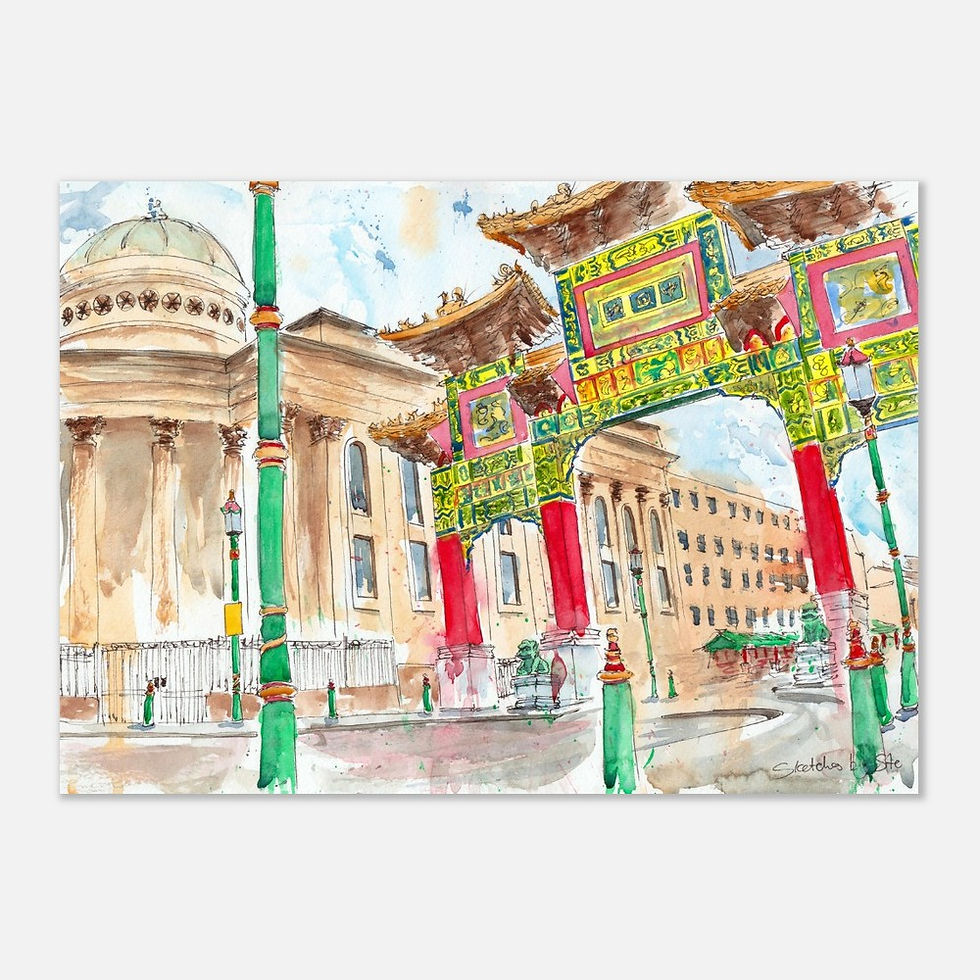 Thumbnail: Chinese Arch, Liverpool watercolor art print
