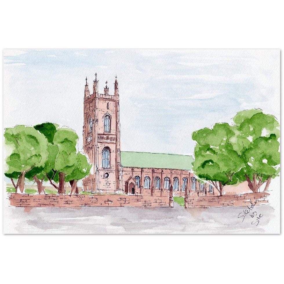 Thumbnail: Walton Church watercolor prints