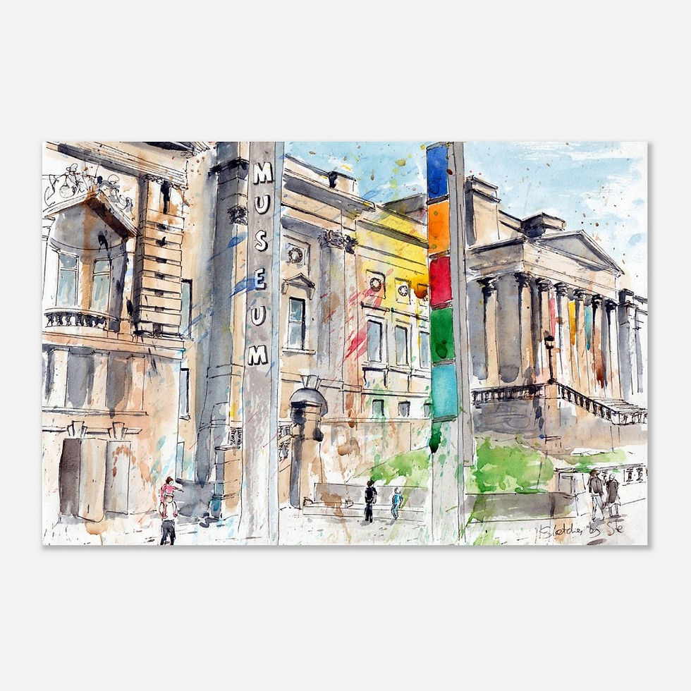 Thumbnail: World Museum, Liverpool, watercolor art print