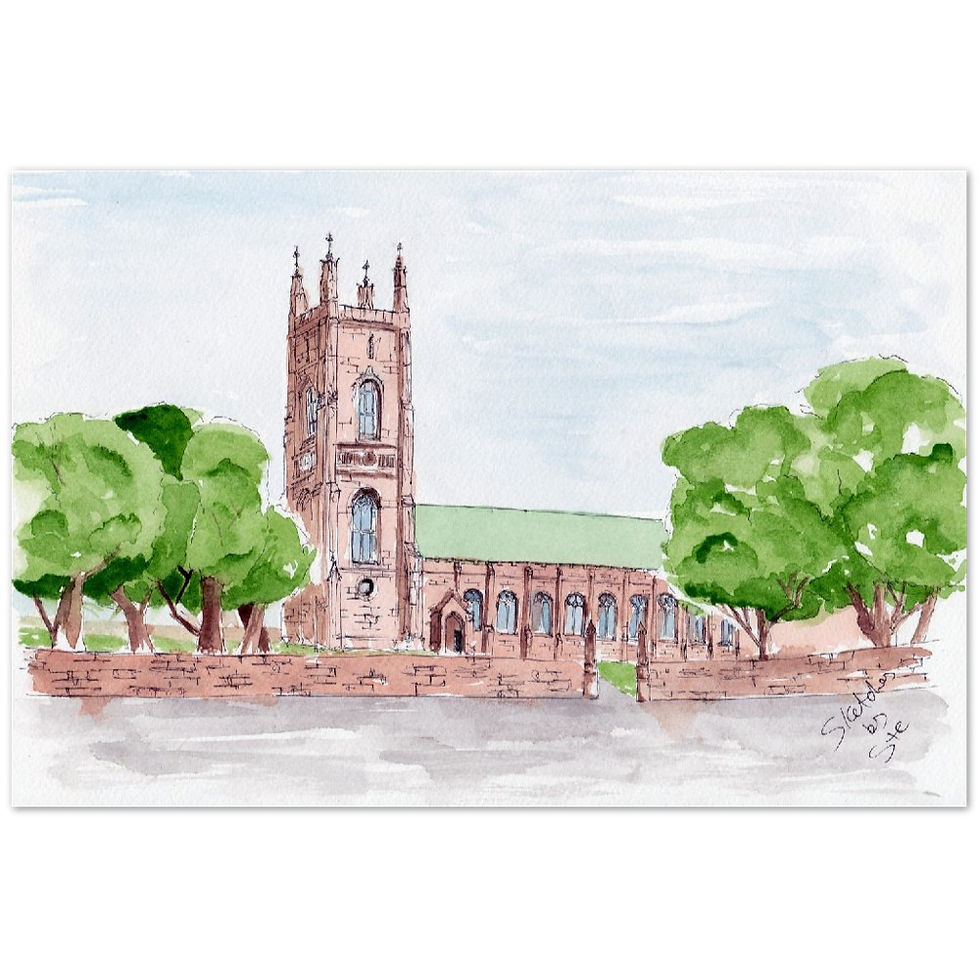 Thumbnail: Walton Church watercolor prints