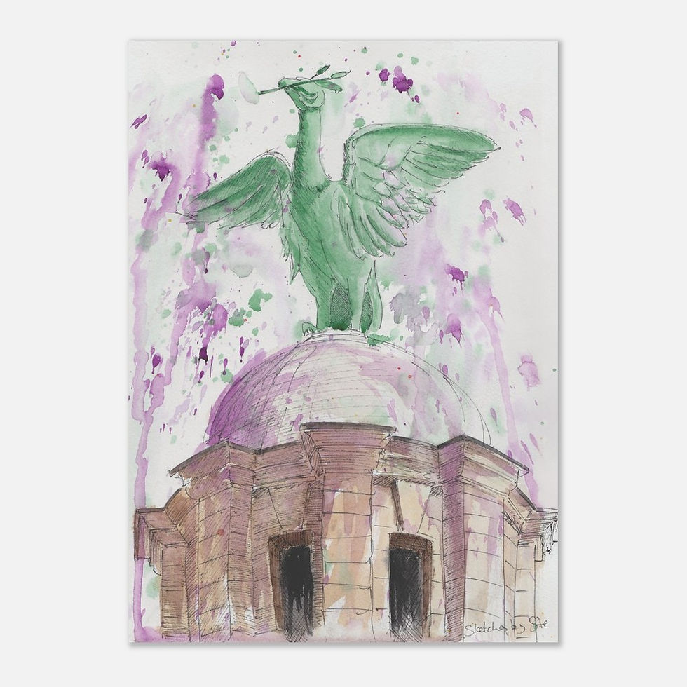 Thumbnail: Liver Bird watercolor art print