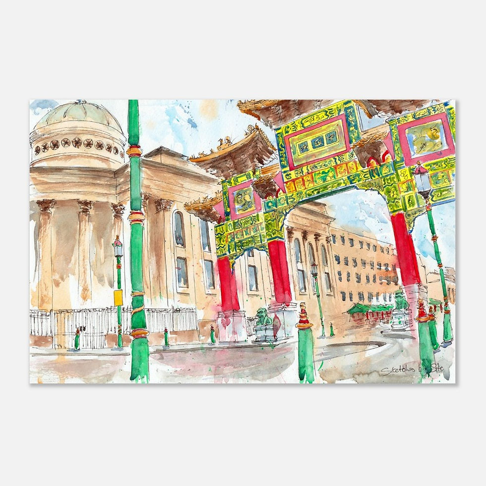 Thumbnail: Chinese Arch, Liverpool watercolor art print