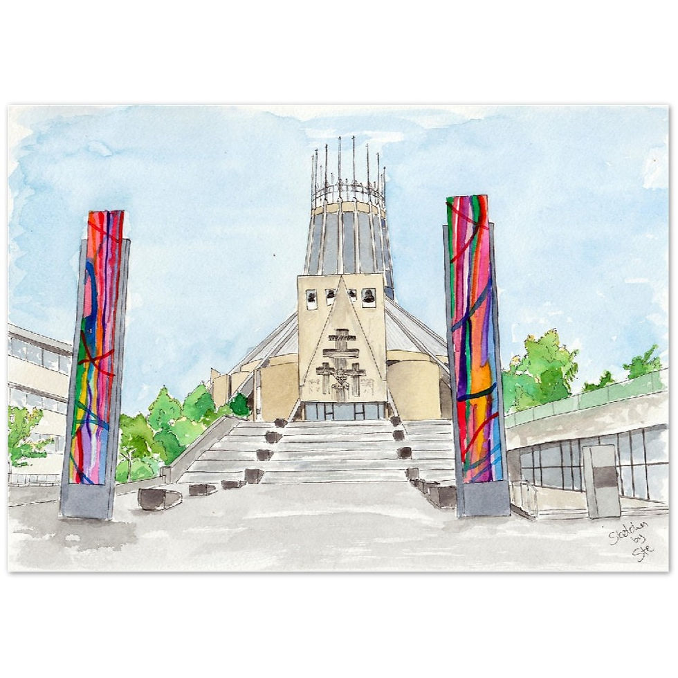 Thumbnail: Liverpool Metropolitan Cathedral watercolor prints
