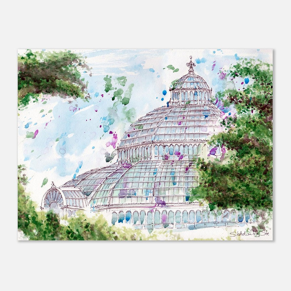 Thumbnail: Palm House, Liverpool watercolor art print