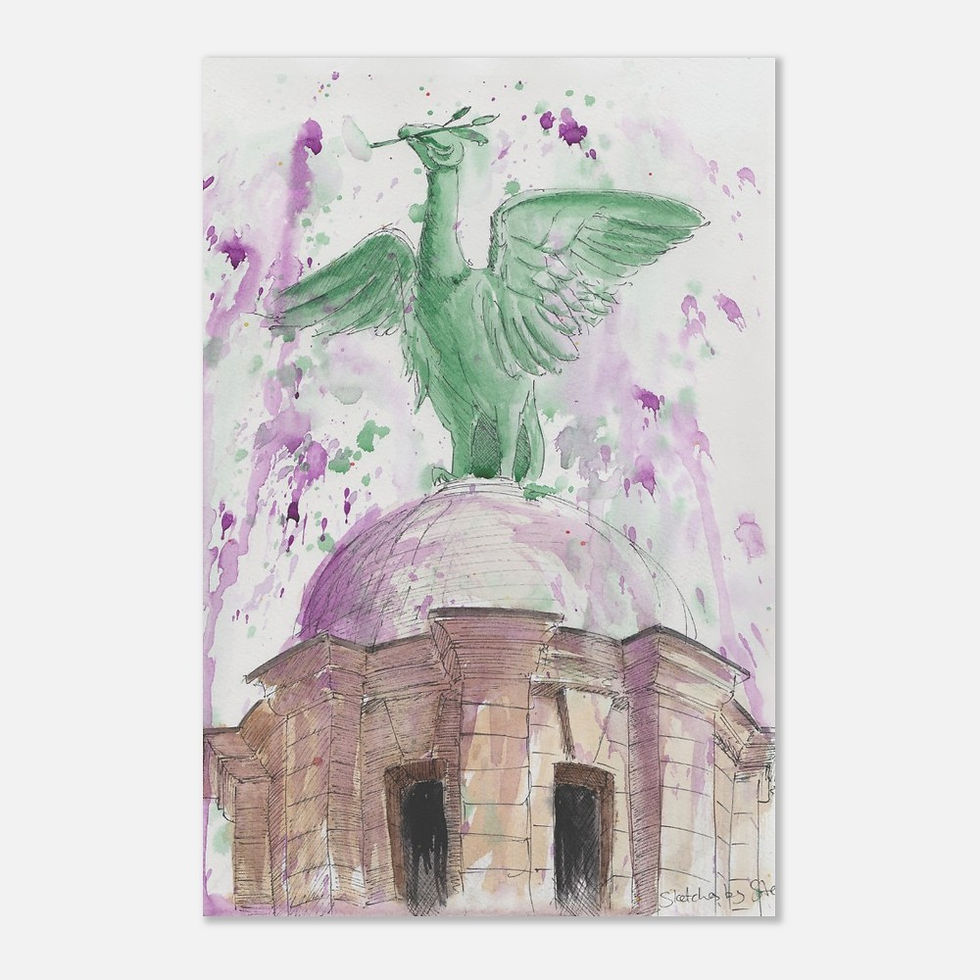 Thumbnail: Liver Bird watercolor art print