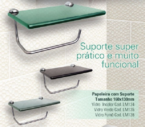 Miniatura: Papeleira C/ Suporte 16x13 Cm - 8mm - Incolor