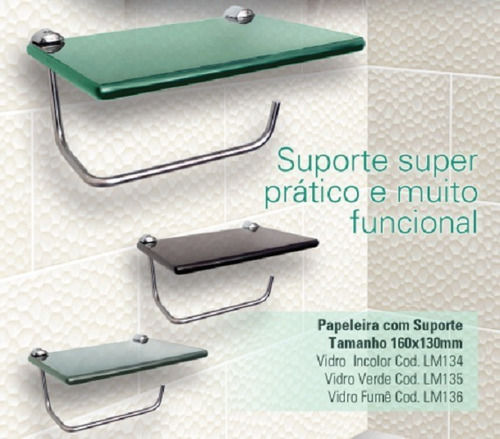 Miniatura: Papeleira C/ Suporte 16x13 Cm - 8mm - Fume