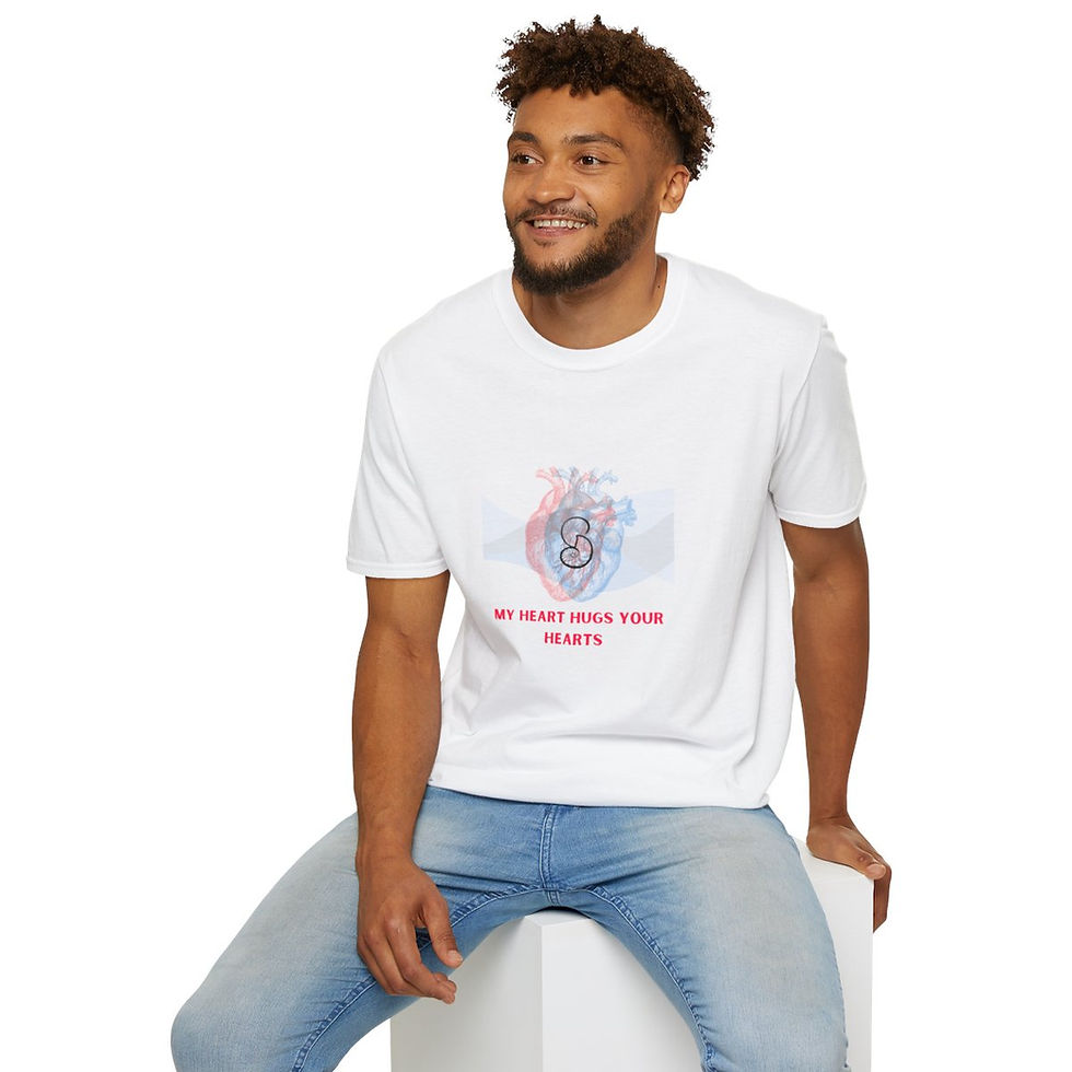 Thumbnail: Red/Blue Heart Unisex Softstyle T-Shirt