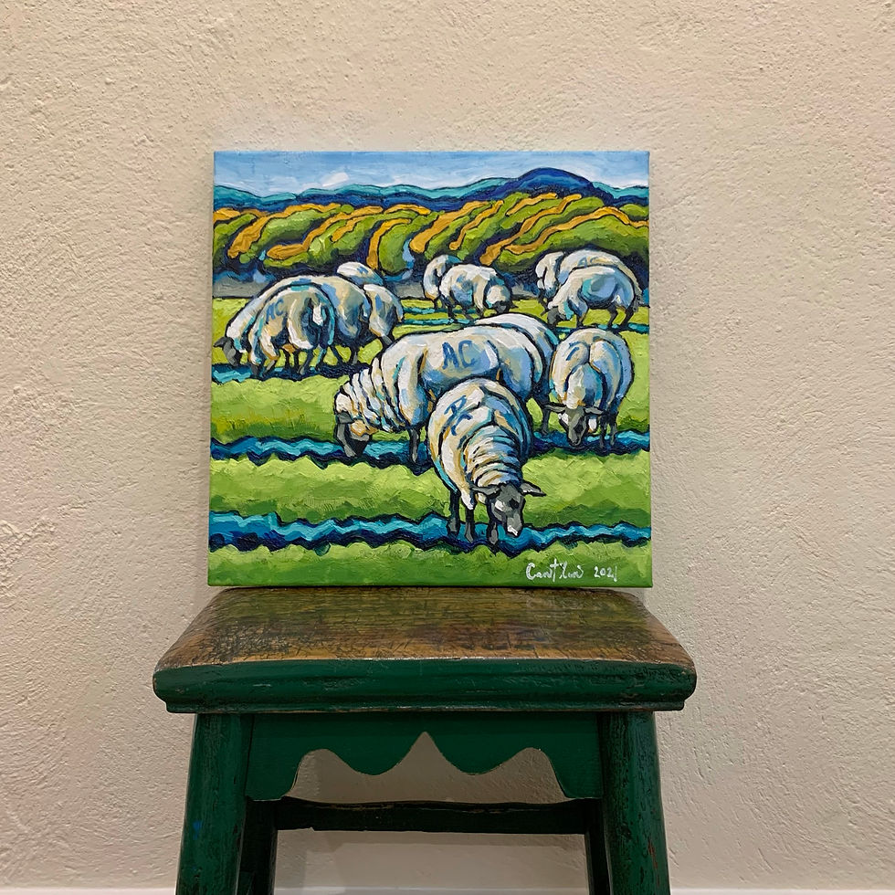 Thumbnail: Grazing, Gorse bush field