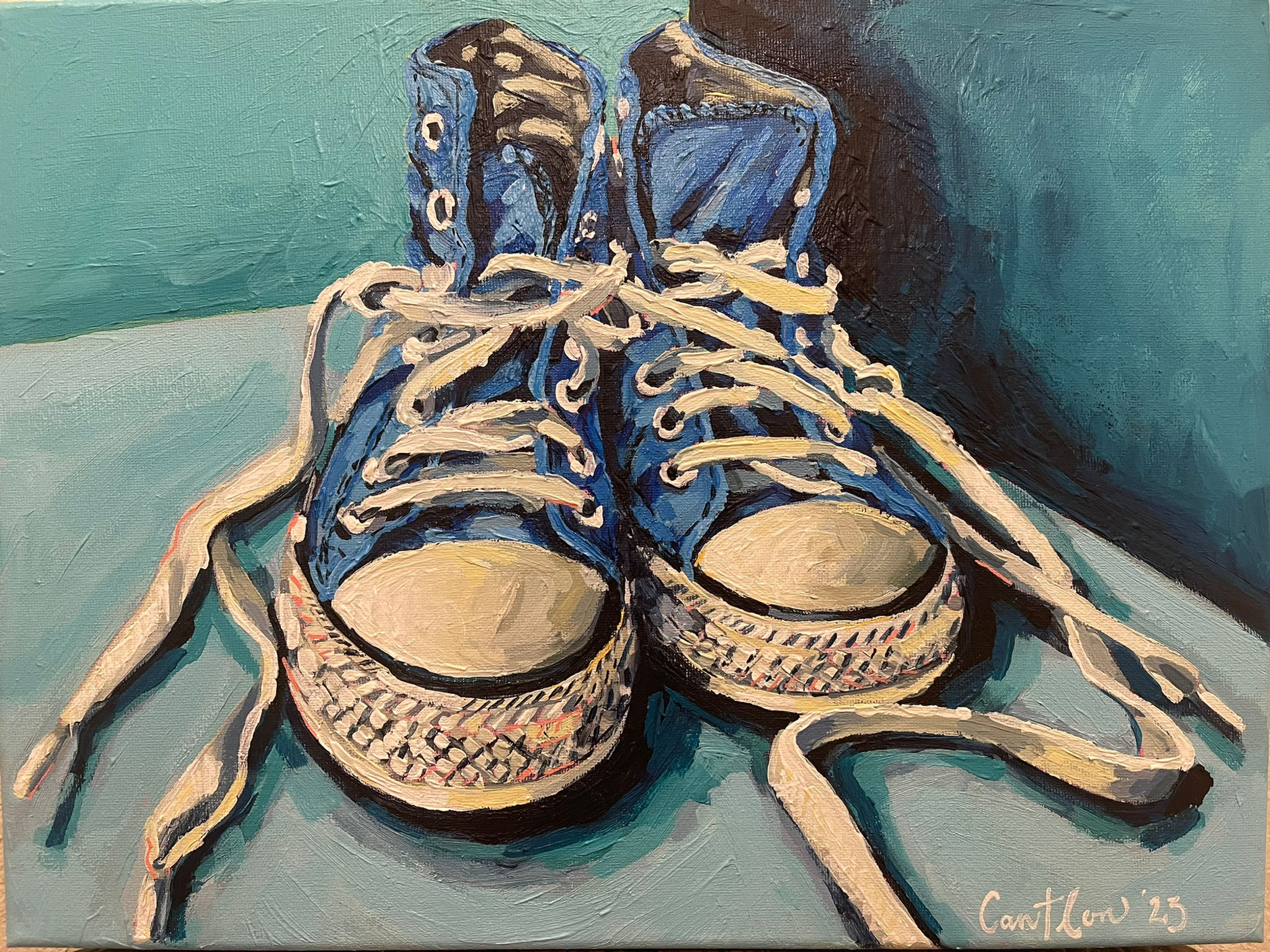 Blue Converse high tops