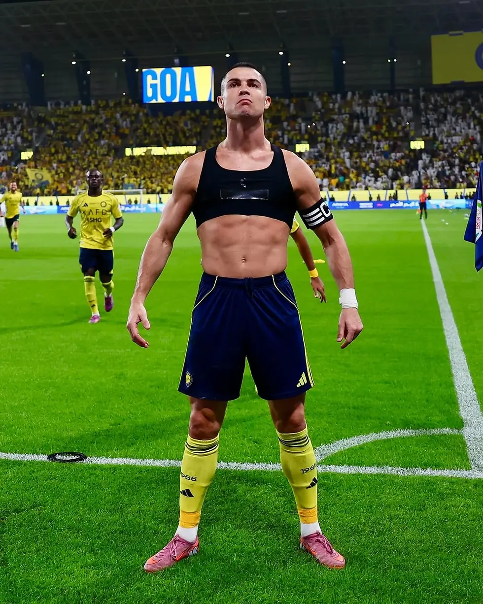 Cristiano Ronaldo after scoring for Al Nassr