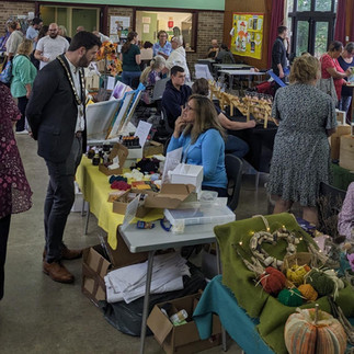 Town Mayor meeting stall holders at the Haywards Heath Craft & Gift Fair
