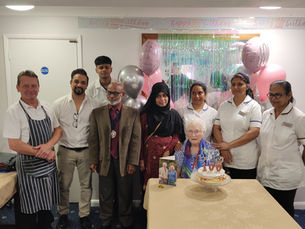 Dorothy and her guests at her 100th birthday party