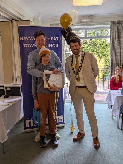 Town Mayor presenting Kipp Kew-Moss with the Outstanding Young Person Award 2026 - Highly Commended
