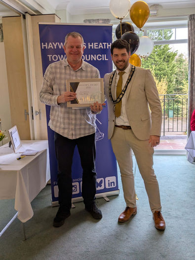 Town Mayor presenting John Bines with the Mayor's Award 2026