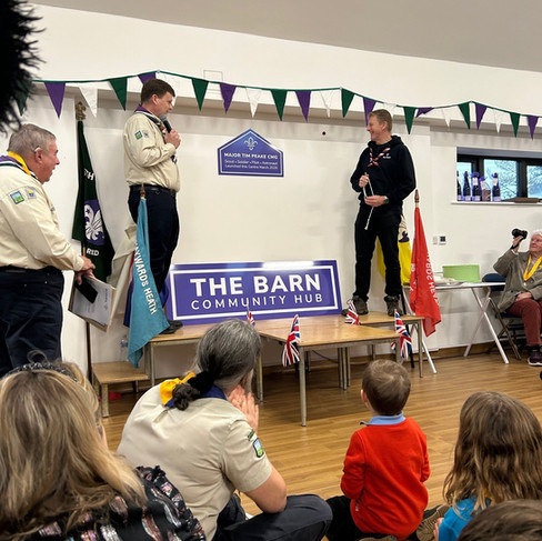 The unveiling of a commemorative plaque at Barn Cottage