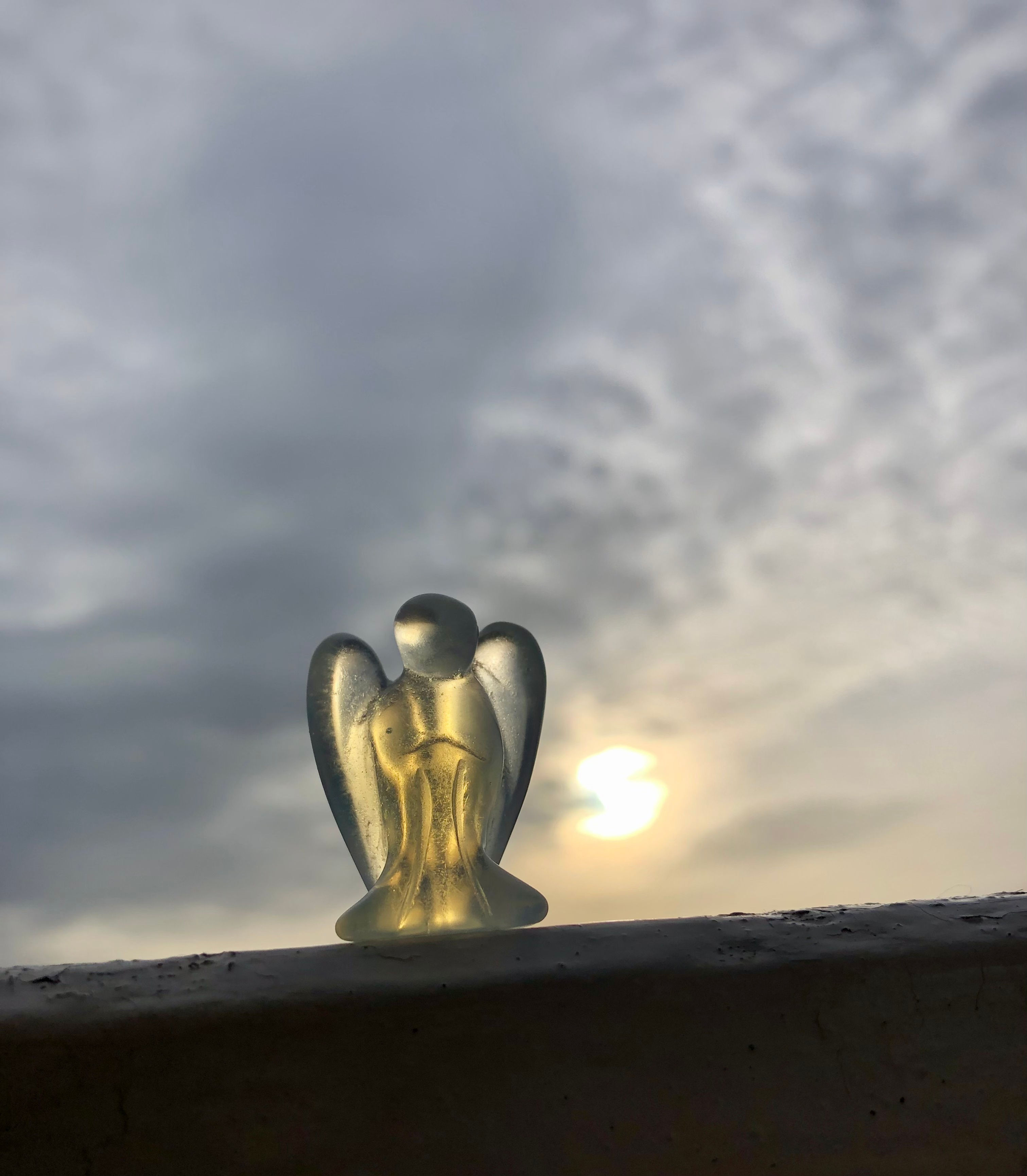 Pocket Size Opalite Guardian Angel Crystal Sculpture