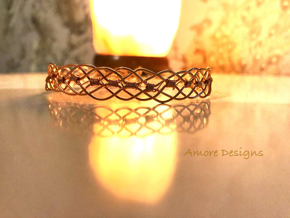 Miniatiūra: Copper Wire Weaved Celtic style Bracelet Handmade 