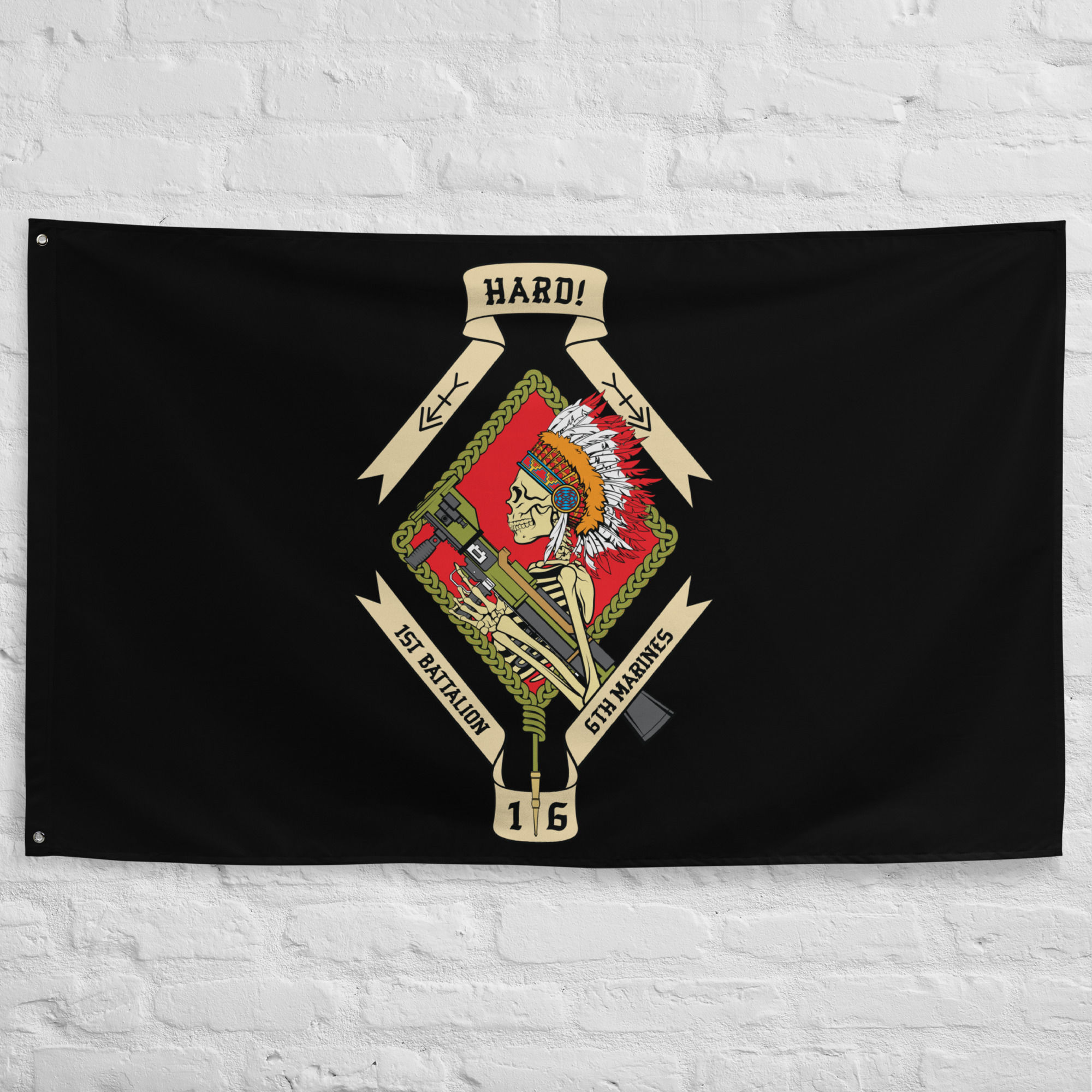 1st Battalion 6th Marines Ass Up Flag
