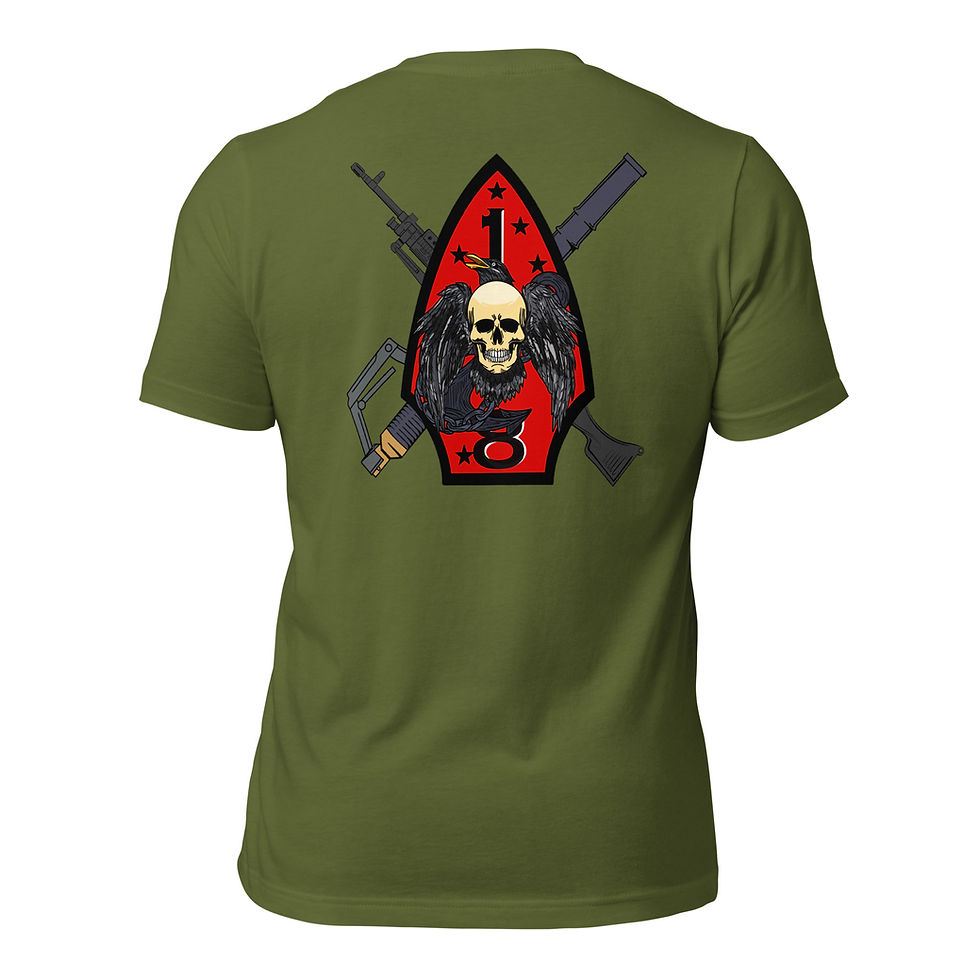 Thumbnail: 1st Battalion 8th Marines Weapons Unisex t-shirt