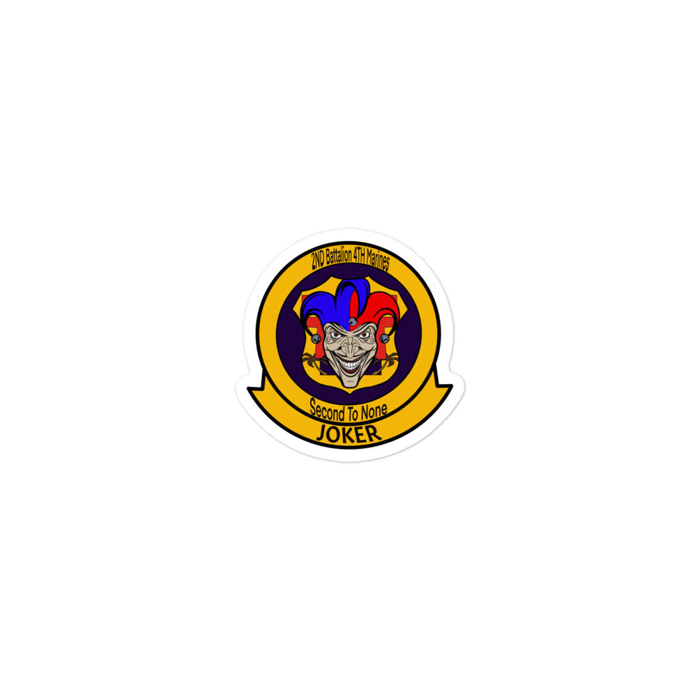 2nd Battalion 4th Marines Joker Bubble-free stickers