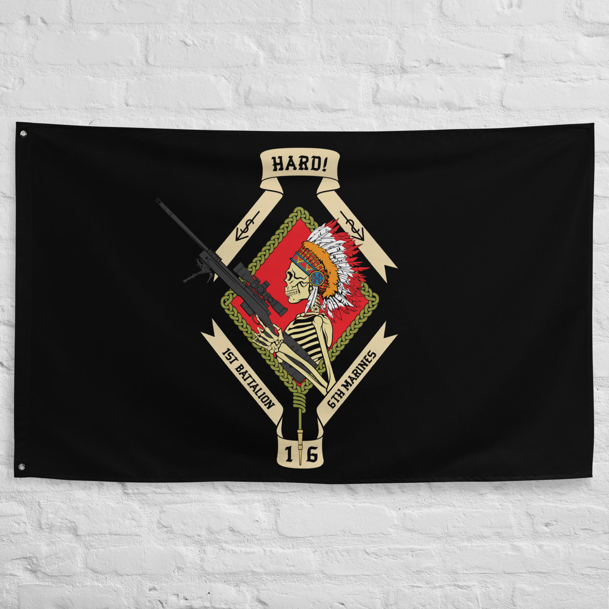 1st Battalion 6th Marines Sniper Up Flag
