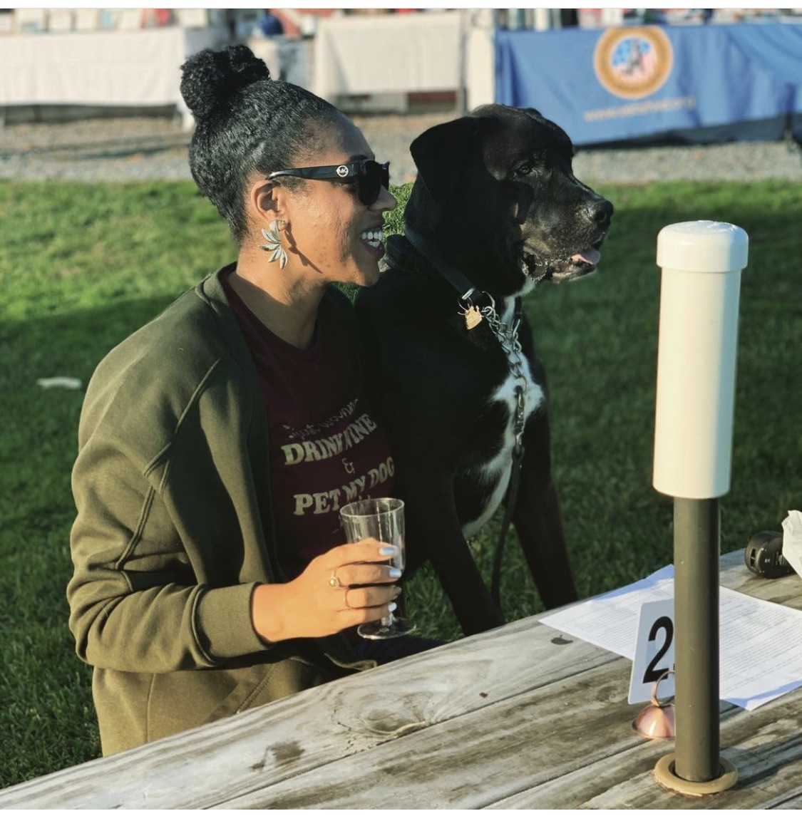 A guest and her human