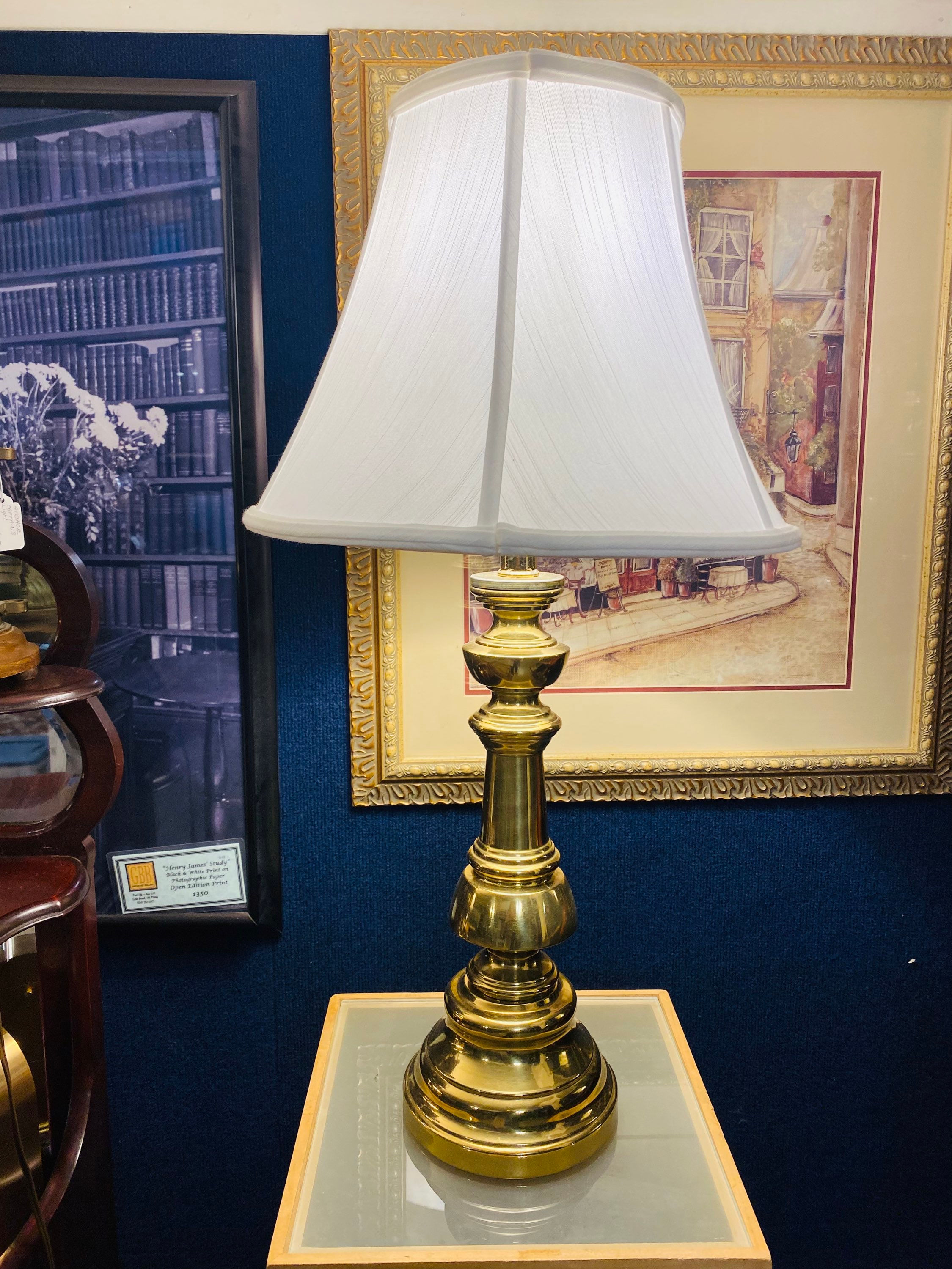 Brass Lamp with new Lampshade 