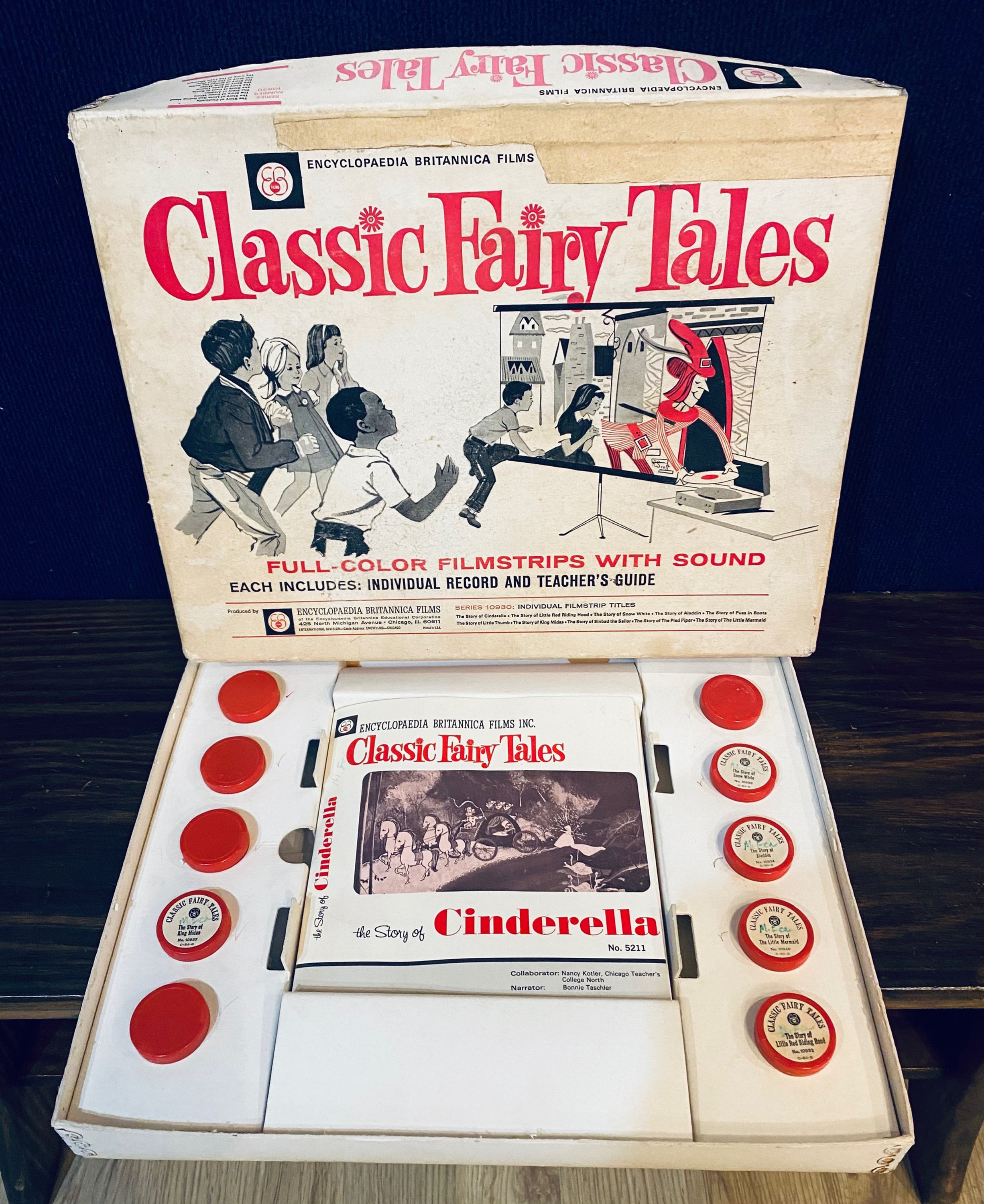 Classic Fairy Tales Full-Color Filmstrips with Sound 1960s Intact! Excellent!