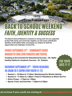 📚 Back to School Weekend – Faith, Identity & Success