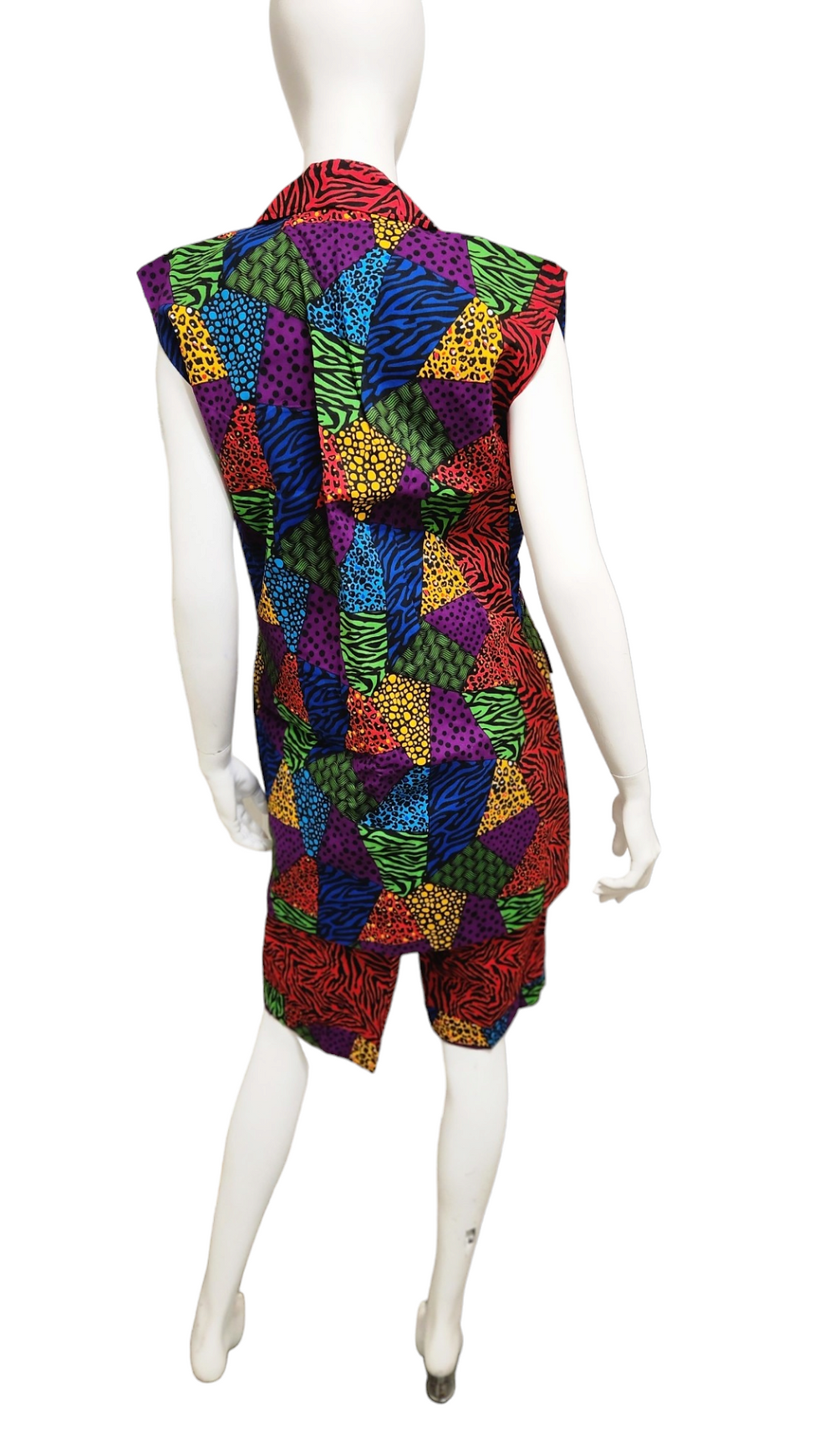 Thumbnail: Red multicoloured sleeveless Blazer set 