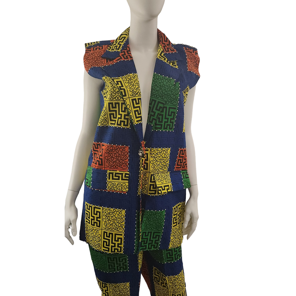 Thumbnail: Block multicolor sleeveless Blazer