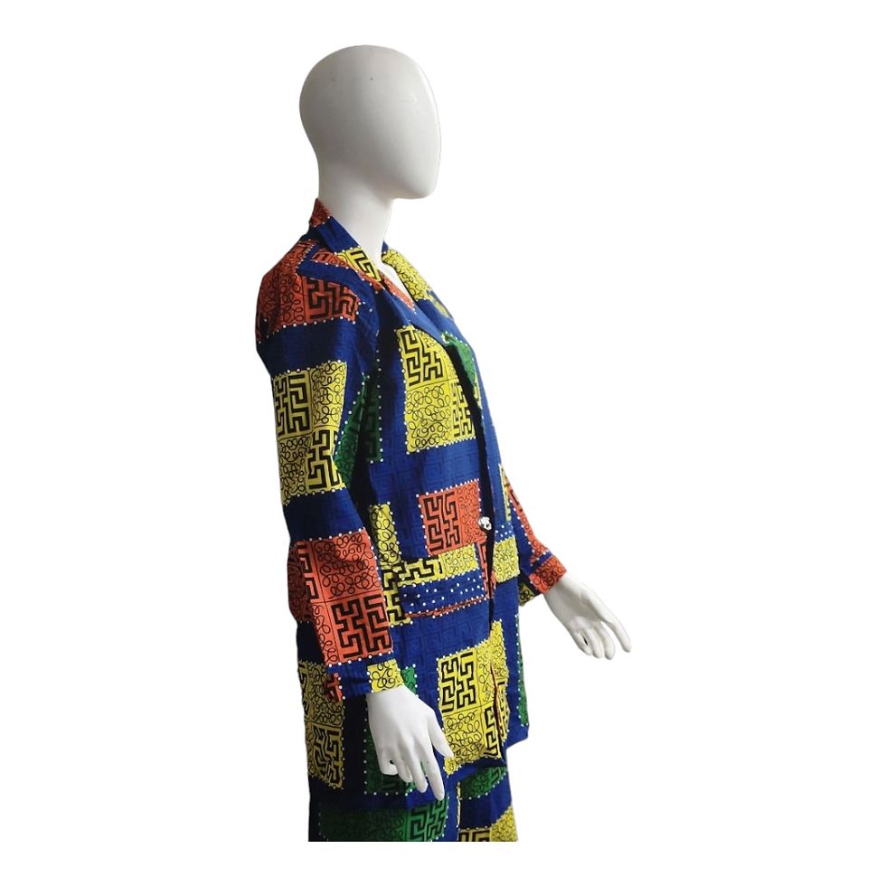 Thumbnail: block print  multicolour Blazer set 