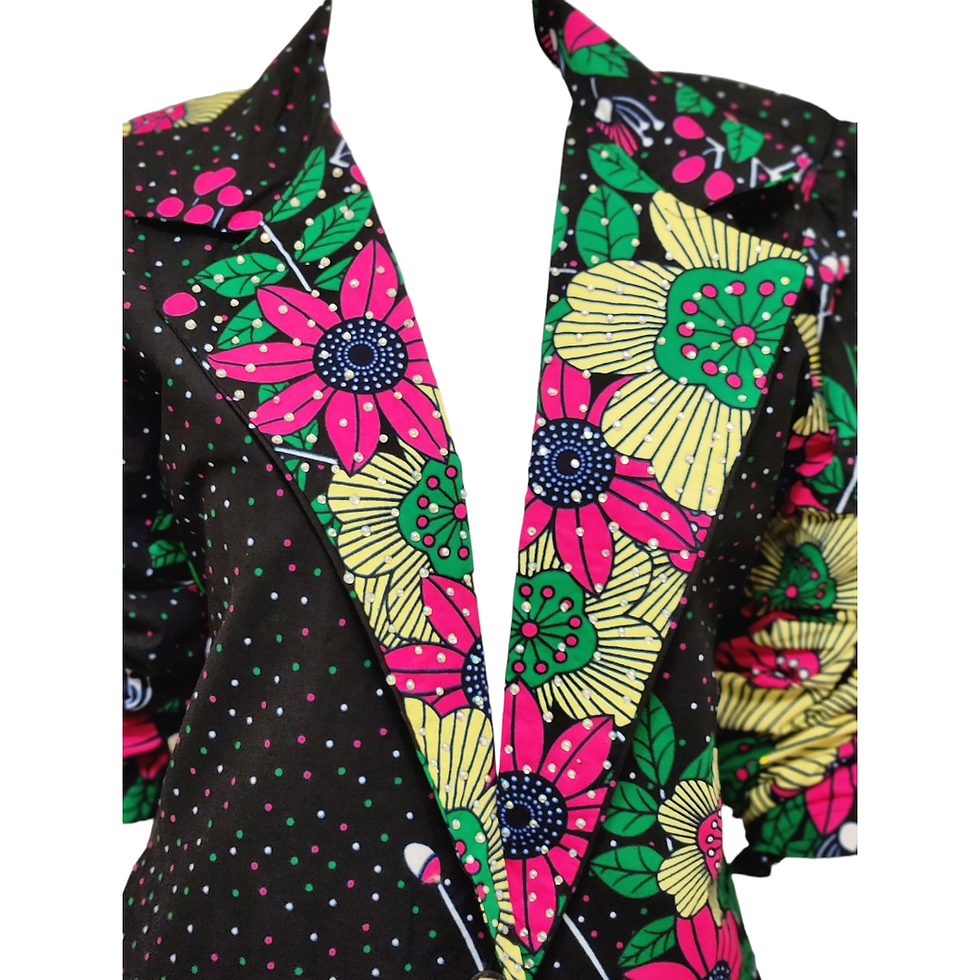 Thumbnail: Pink floral multicolour Blazer set 