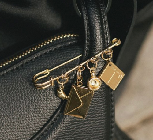 surprise charmed safety pin brooch | WOOD AND WOLFE