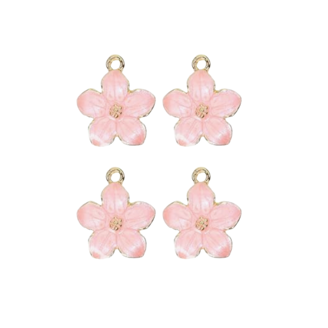 pink and gold flower charm