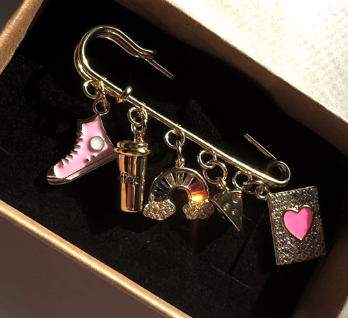 surprise charmed safety pin brooch | WOOD AND WOLFE