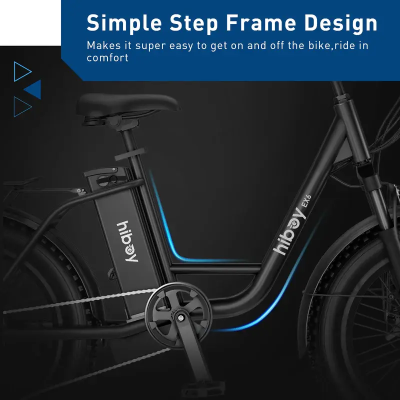 Thumbnail: Hiboy G6 Fat Tire Electric Bike in Black with Step-Thru Frame