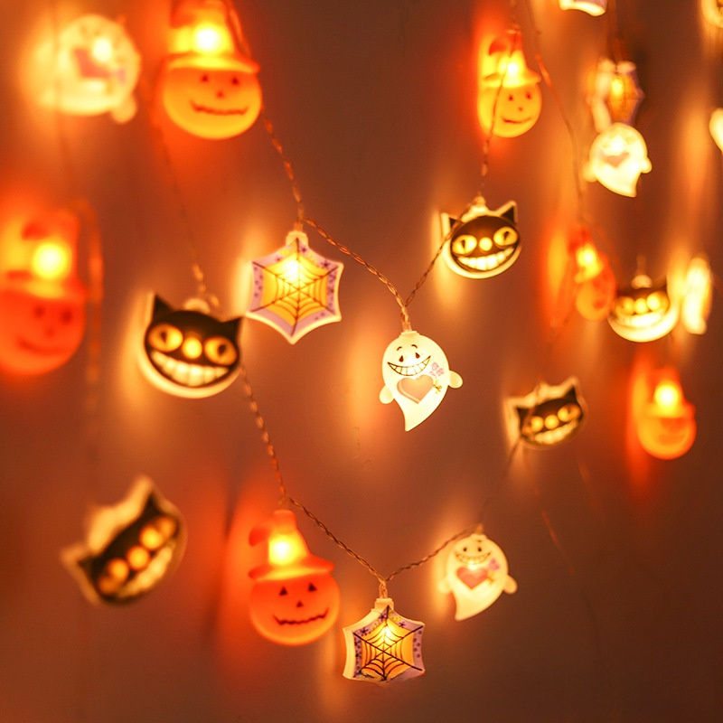 Miniaturbild: LED Halloween String Lights Pumpkin Ghost Spider Decorative Lighting