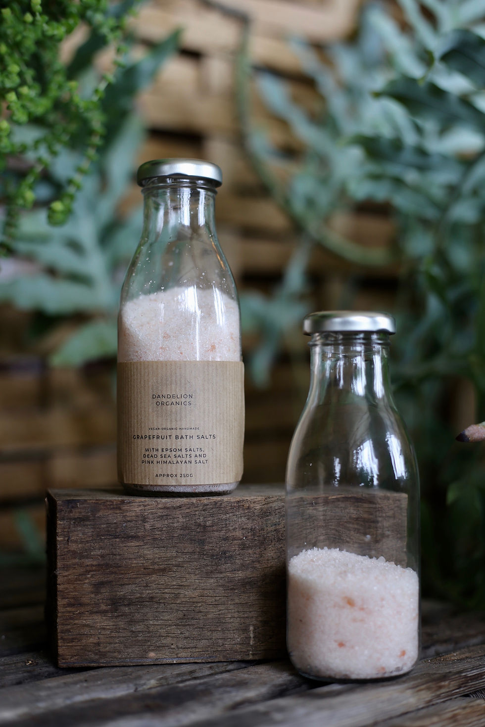 Epsom Salts in glass bottle