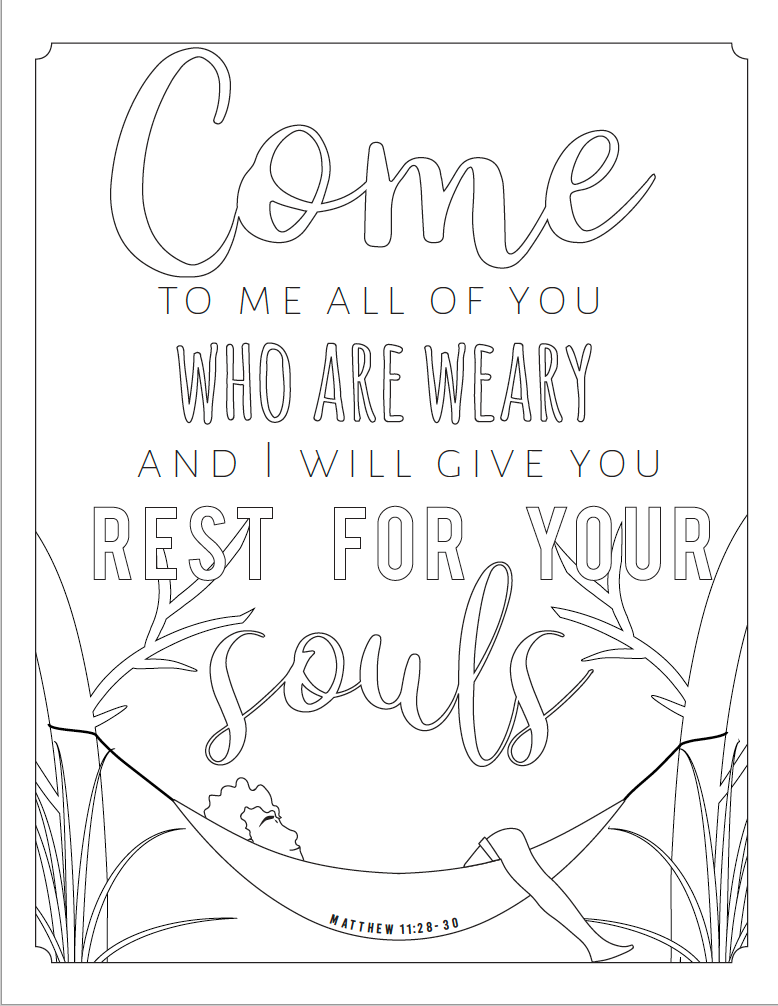 Rest for Your Souls Coloring Page