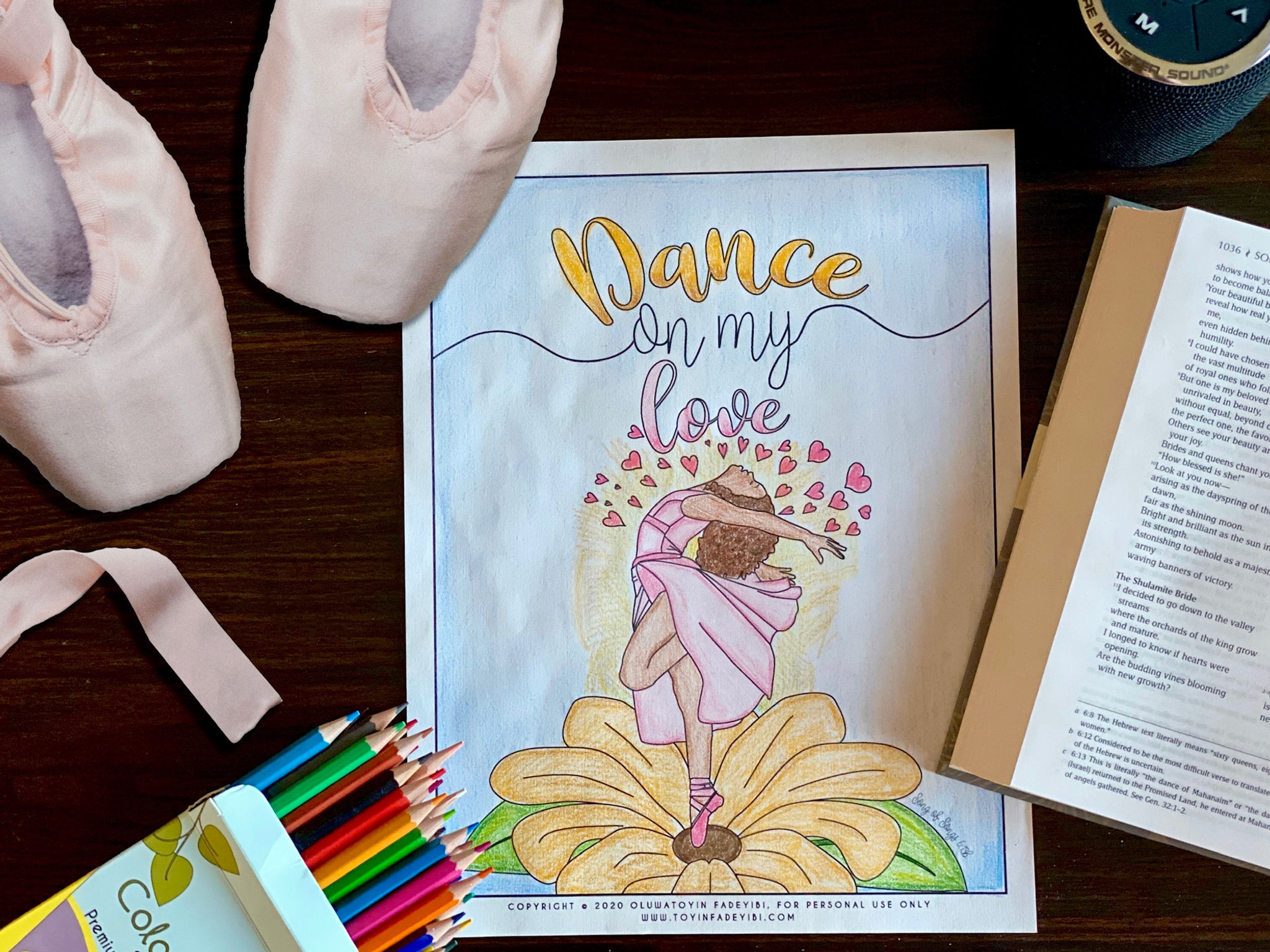 Dance on my love coloring page
