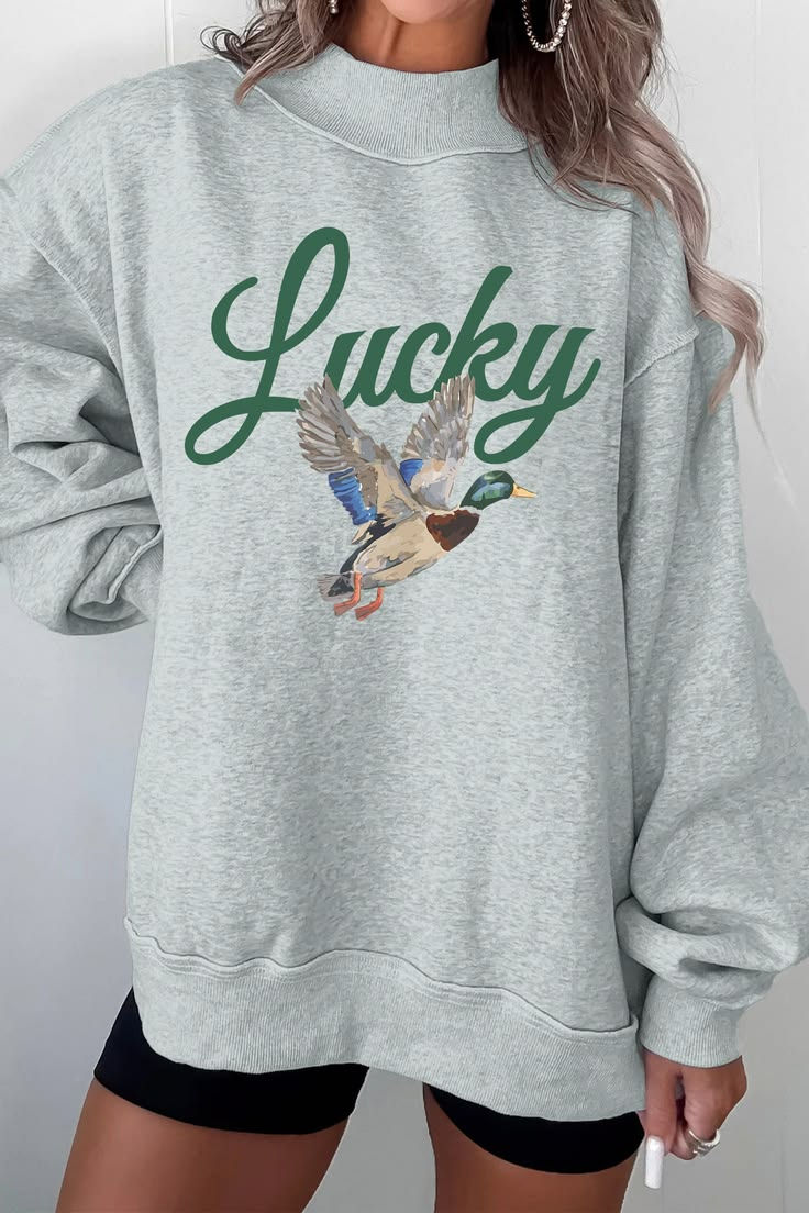 Mallard graphic mock neck sweatshirt